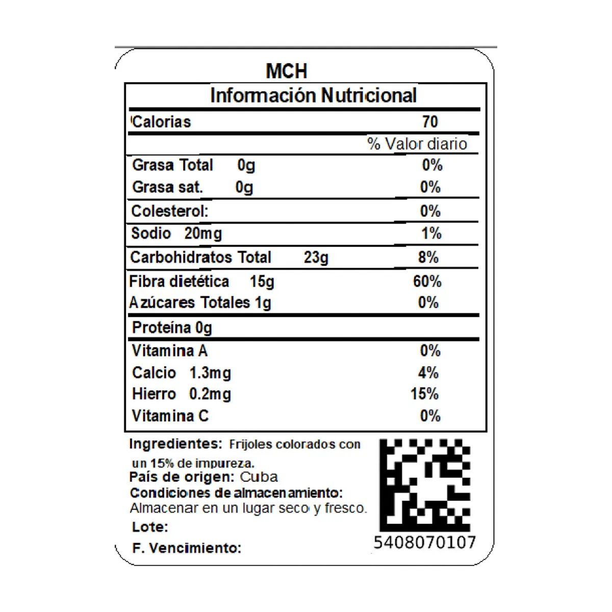 Frijoles colorados MCH (908 g / 2 lb) - Thumbnail 3