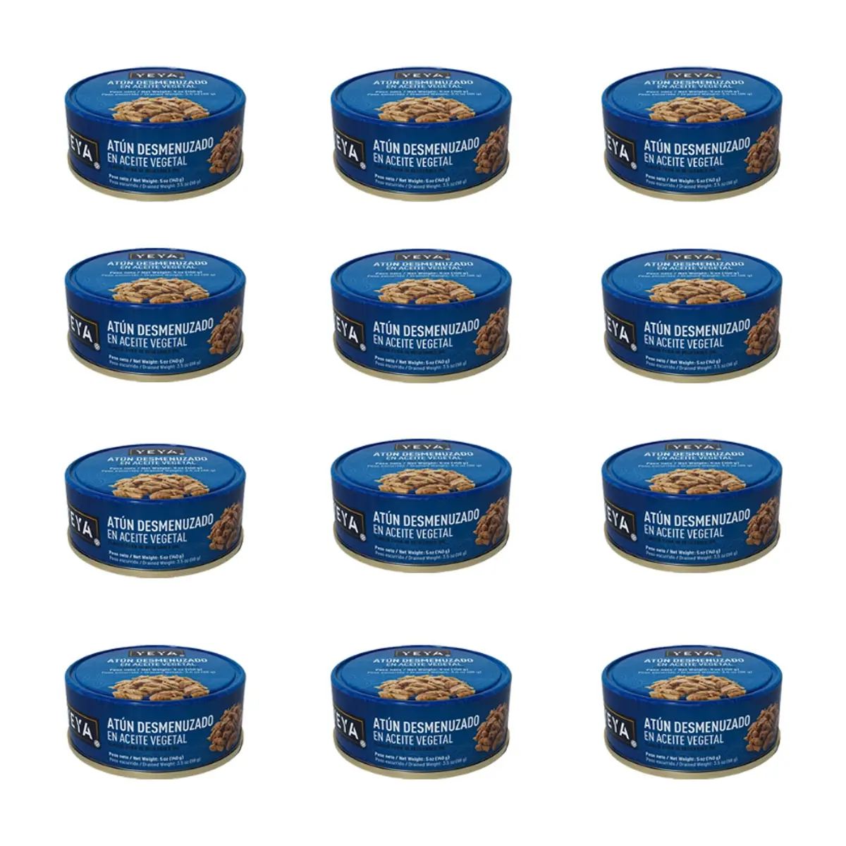 Atún desmenuzado en aceite vegetal YEYA (12 x 140 g / 5 oz)