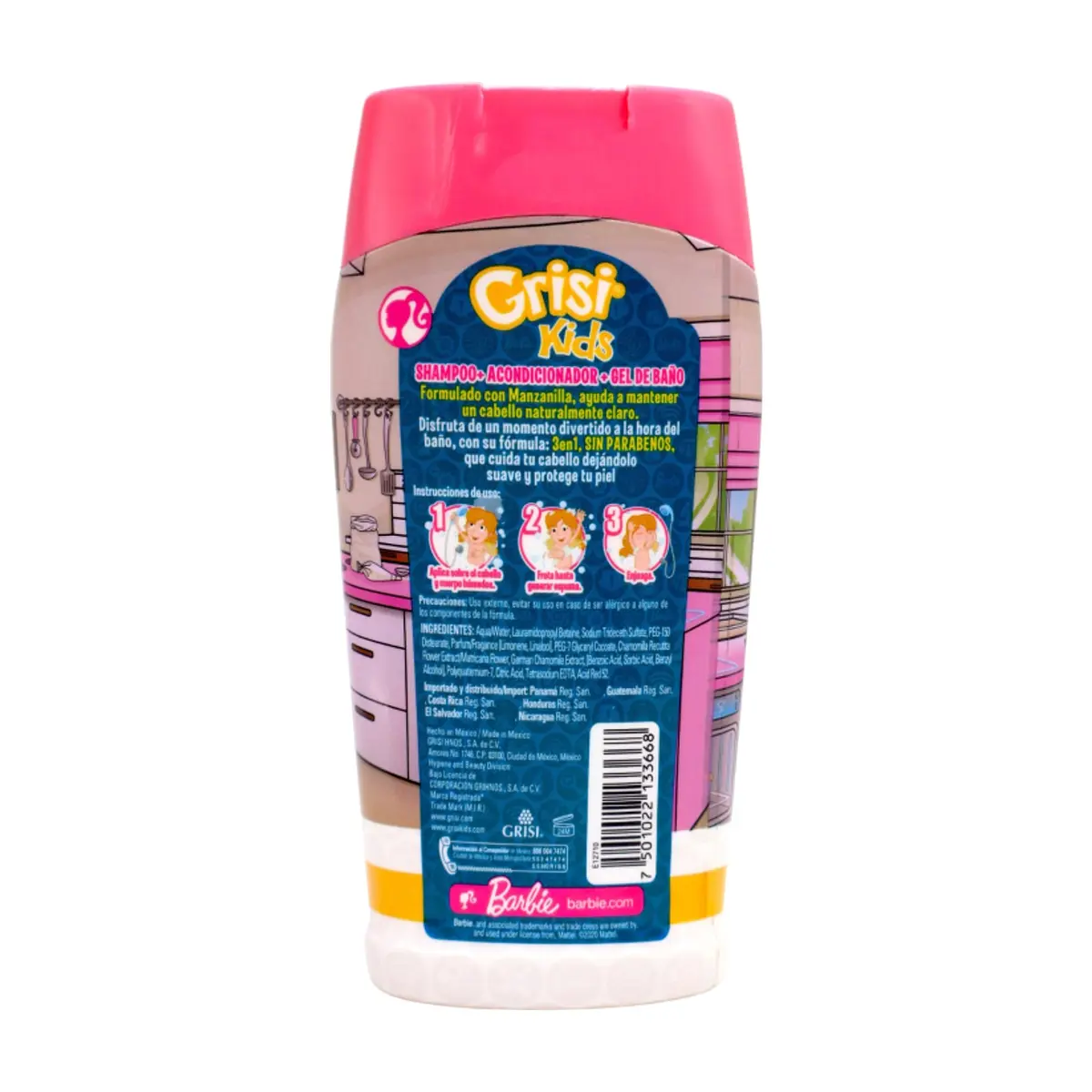 Champú infantil 3 en 1 Barbie Repostera Grisi Kids (300 ml) - Thumbnail 4