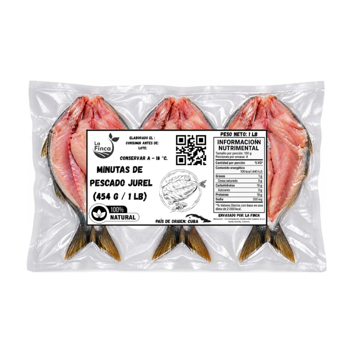 Minuta de pescado jurel La Finca (454 g / 1 lb) - Thumbnail 2