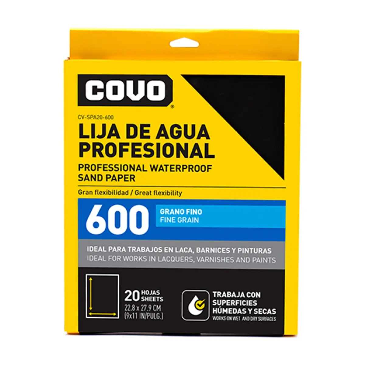 Set de 20 lijas de agua profesional grano fino 600 Covo - Thumbnail 3