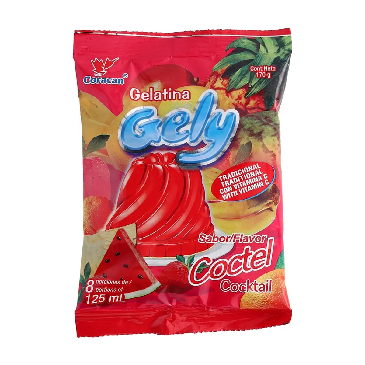 Gelatina sabor coctel Gely (170 g / 6 oz)