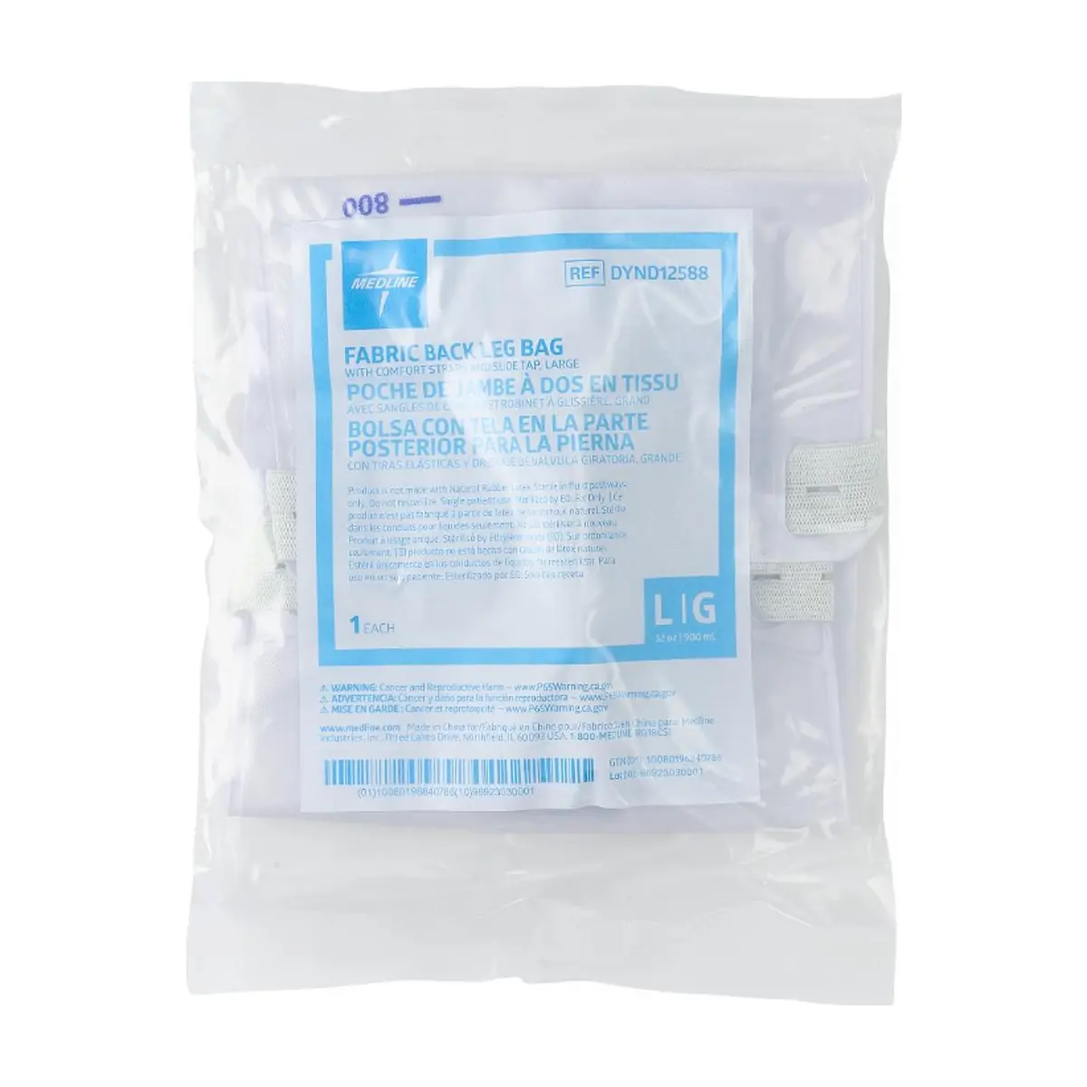 Bolsa colectora de orina con tela en la parte posterior para la pierna 900 ml / 32 oz Medline - Thumbnail 4