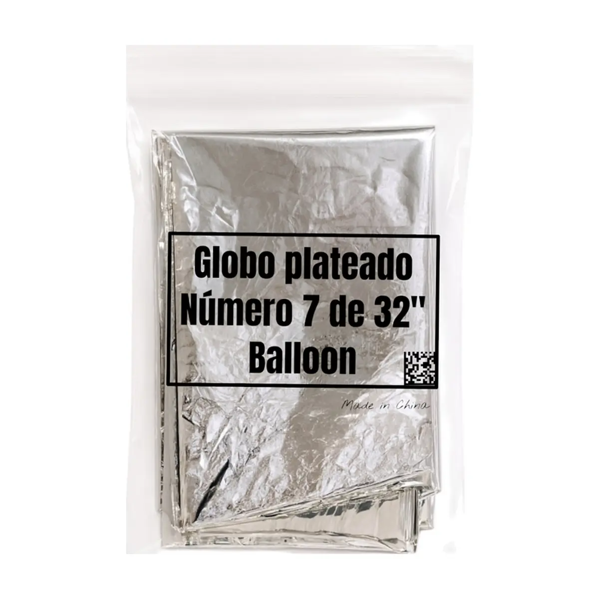 Globo plateado Número 7 -32 pulgadas Balloon - Thumbnail 2