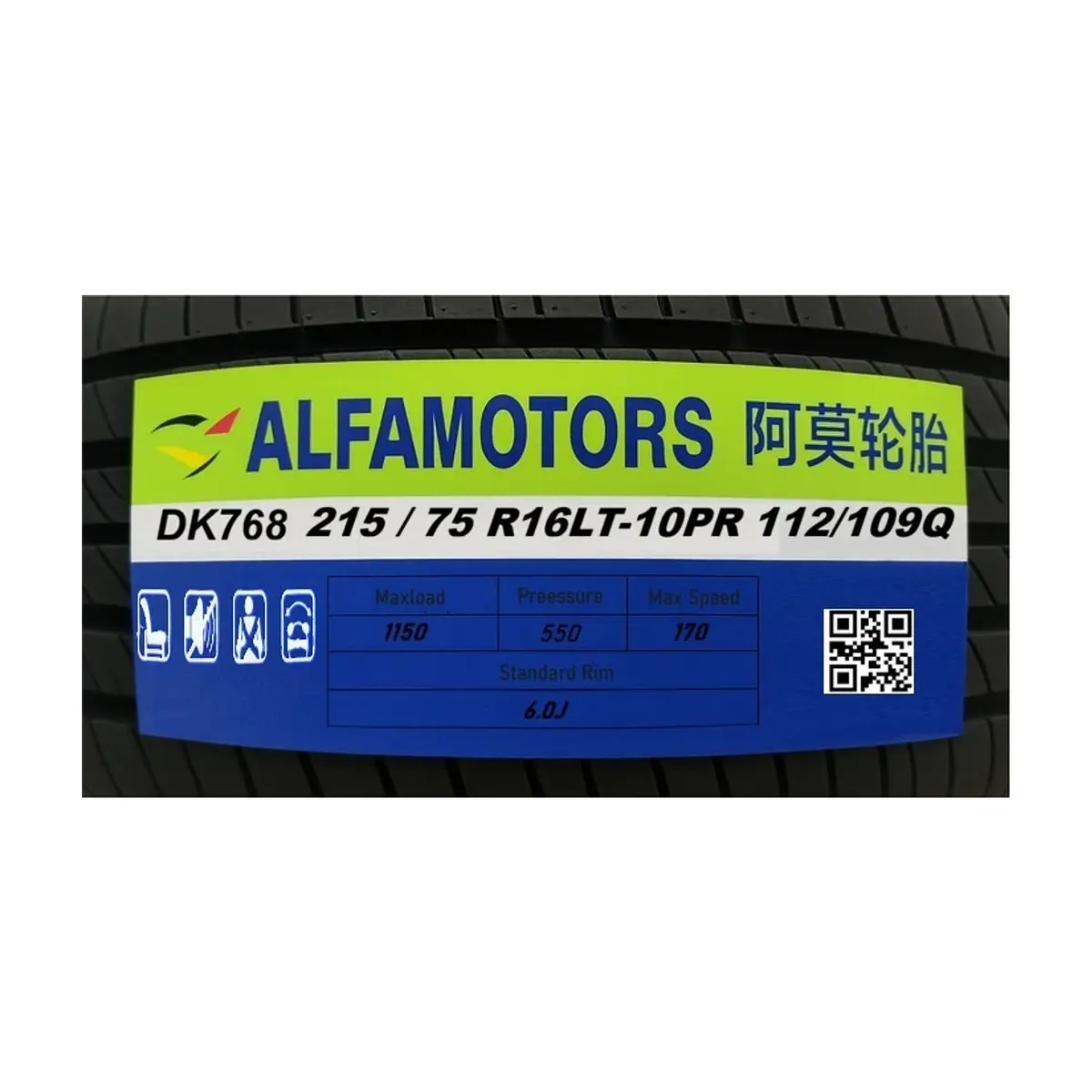 Neumático para autos DK768 215 / 75 R16 LT-10PR 112 /109Q Alfamotors - Thumbnail 3