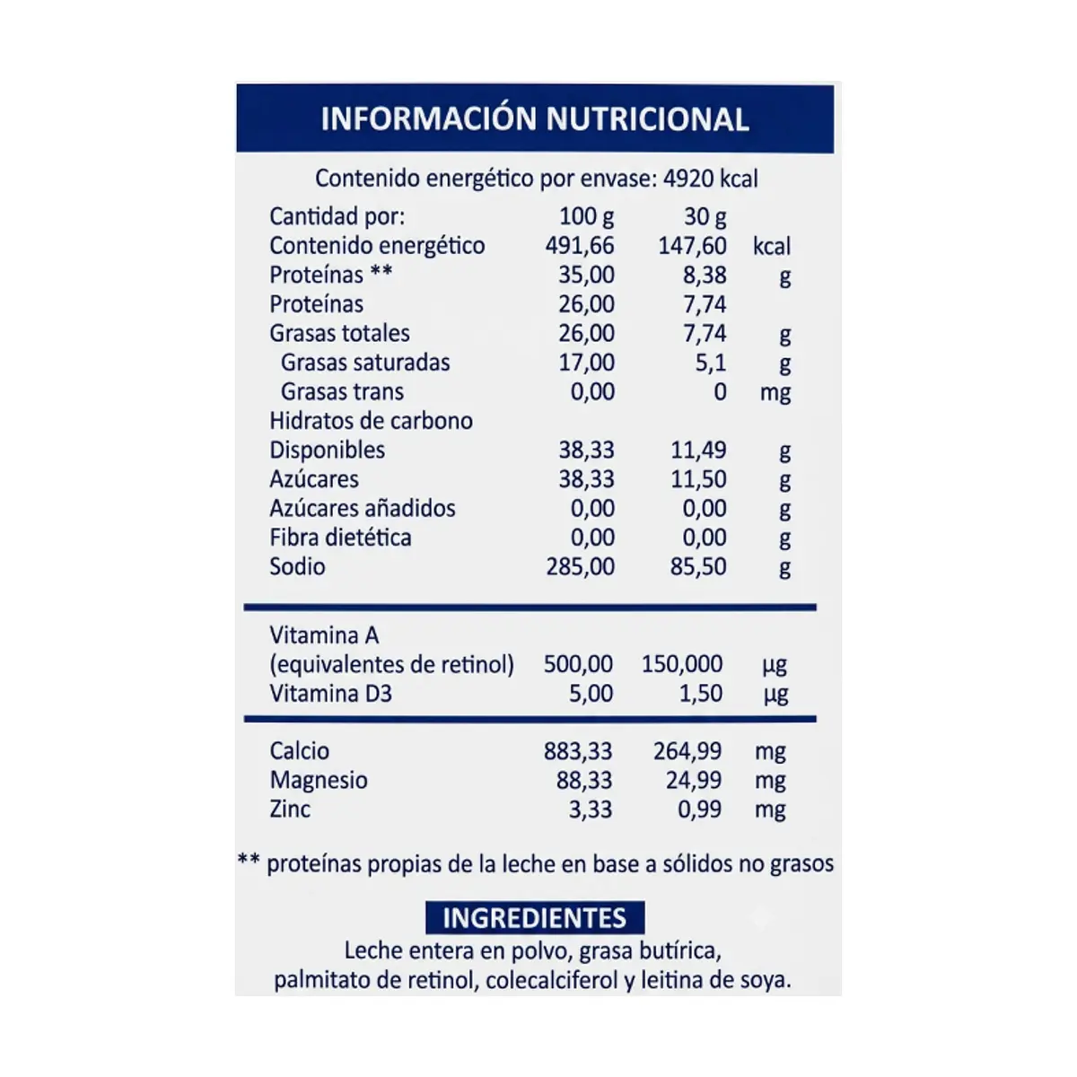 Leche en polvo entera Nubella (1 kg / 2.2 lb) - Thumbnail 2
