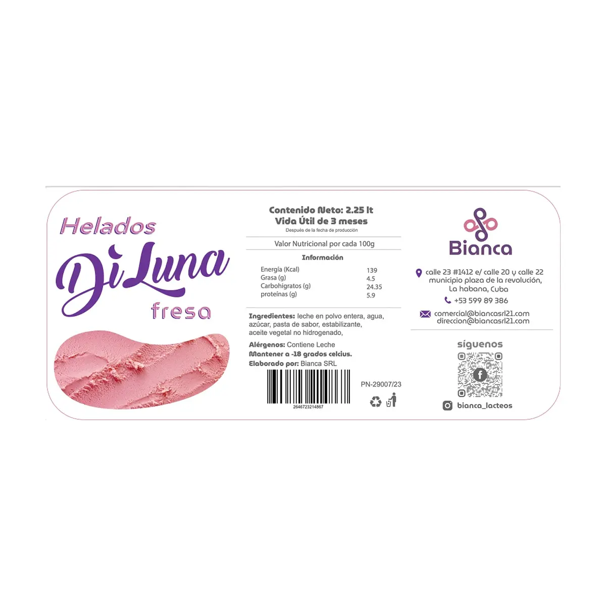 Helado sabor fresa DiLuna (2.25 L) - Thumbnail 2