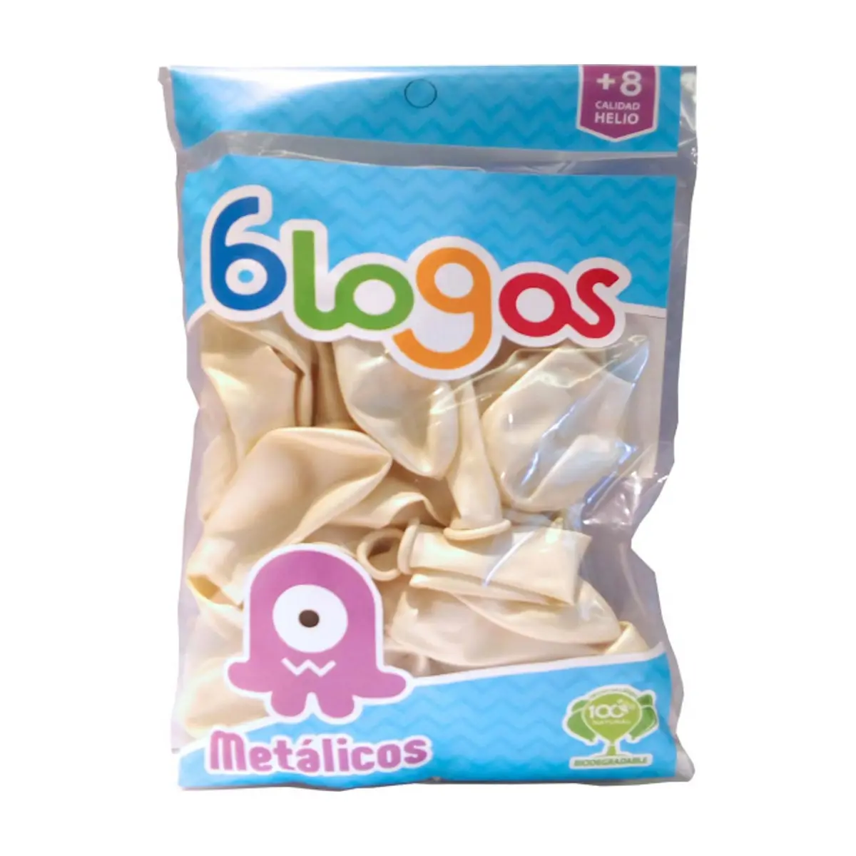 Paquete de globos color blanco matálico Blogos (25 U)