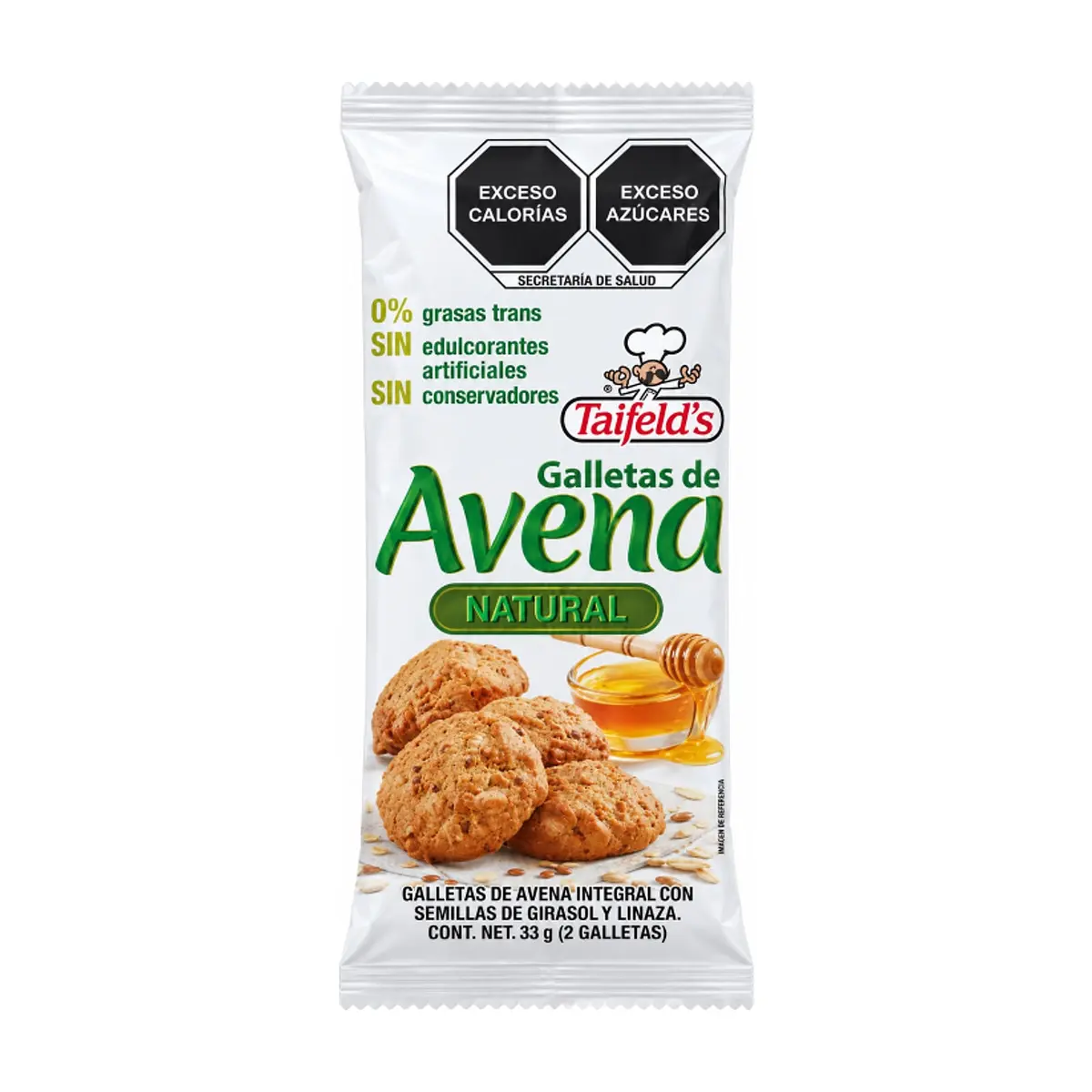 Galletas de avena integral con semillas de girasol y linaza Taifeld´s (33 g / 1.16 oz) - Miniatura 1
