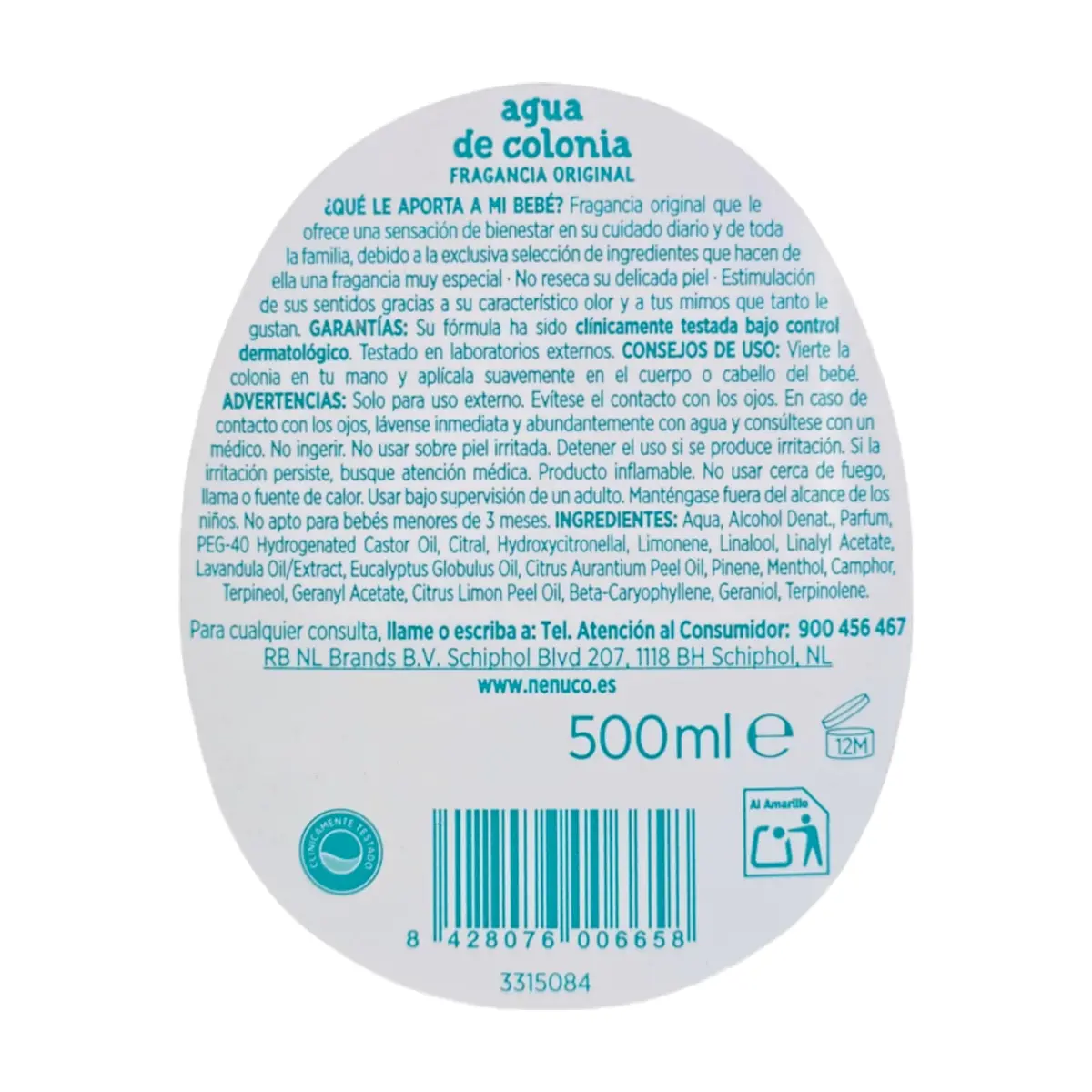 Agua de colonia para bebé Nenuco (500 ml) - Thumbnail 3