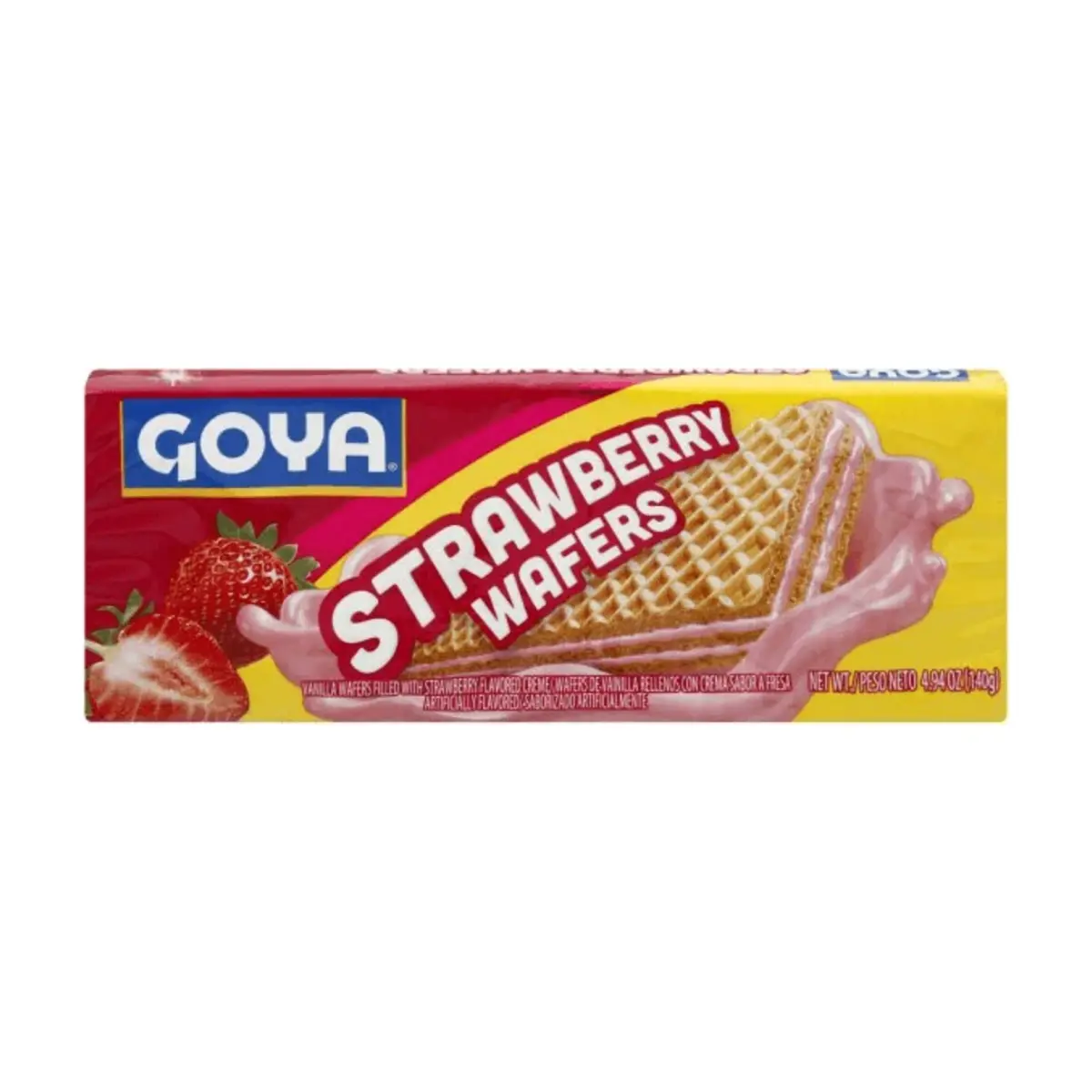 Sorbeto de vainilla relleno con crema sabor a fresa Goya (140 g / 4.94 oz)