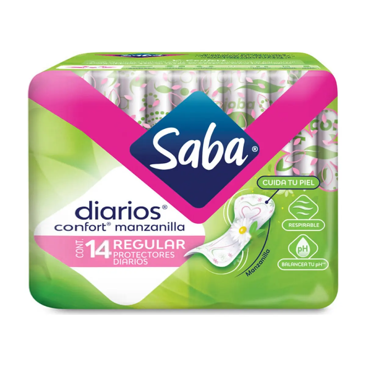 Protectores diarios regulares aroma manzanilla Saba (14 U) - Miniatura 2