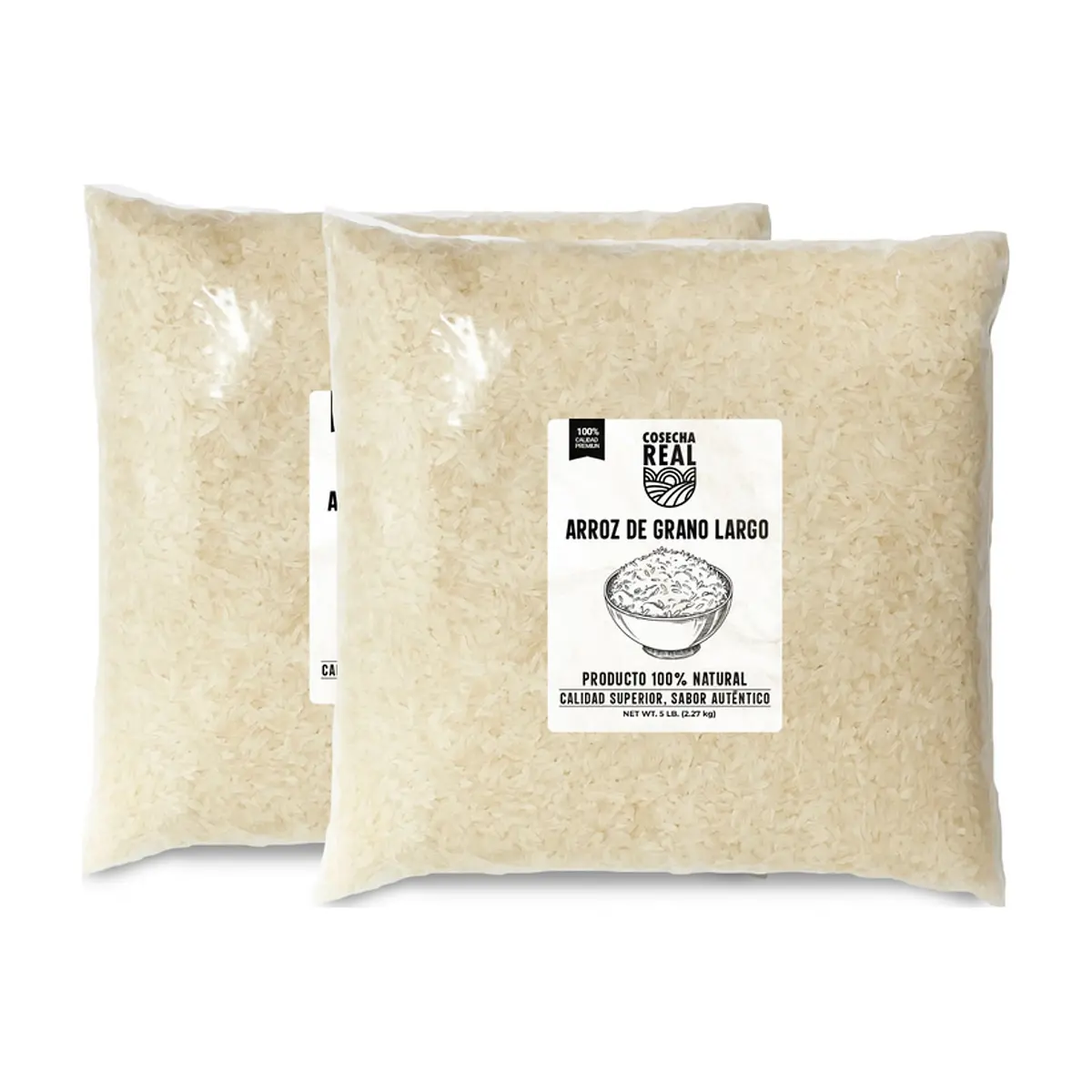 Arroz de grano largo Cosecha Real (2 x 2.27 kg / 5 lb)
