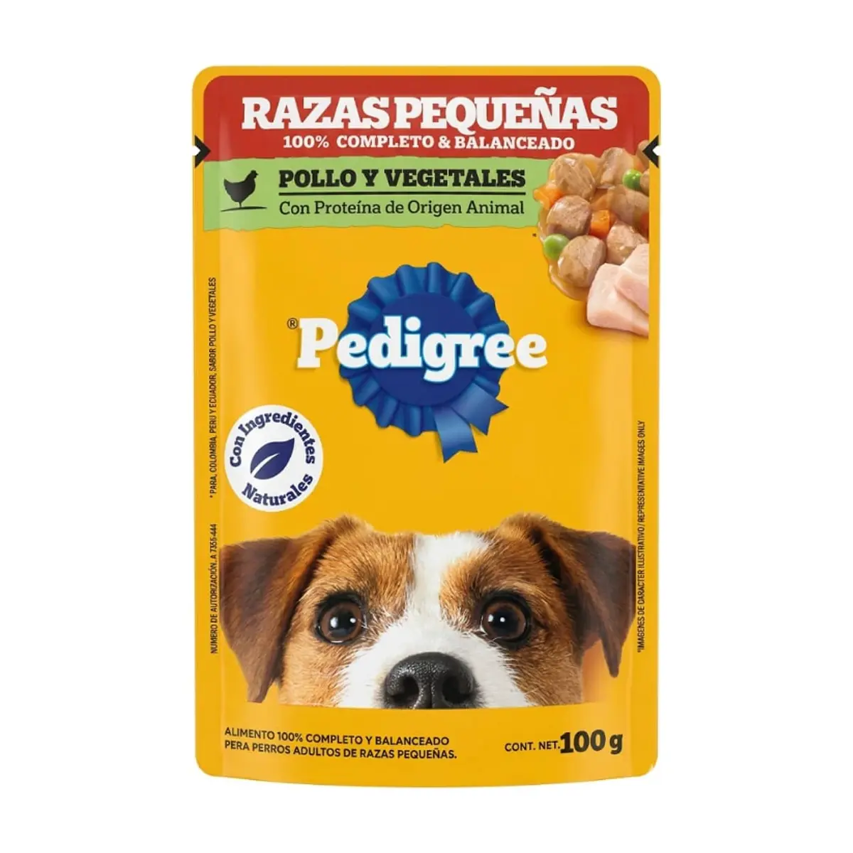Alimento pollo y vegetales en filetes para perros razas pequeñas Pedigree (100 g / 3.52 oz) - Miniatura 5