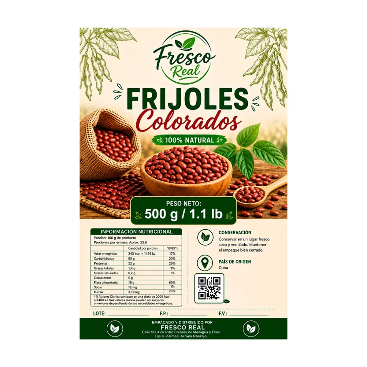 Frijoles colorados Fresco Real (500 g / 1.1 lb) - Thumbnail 2