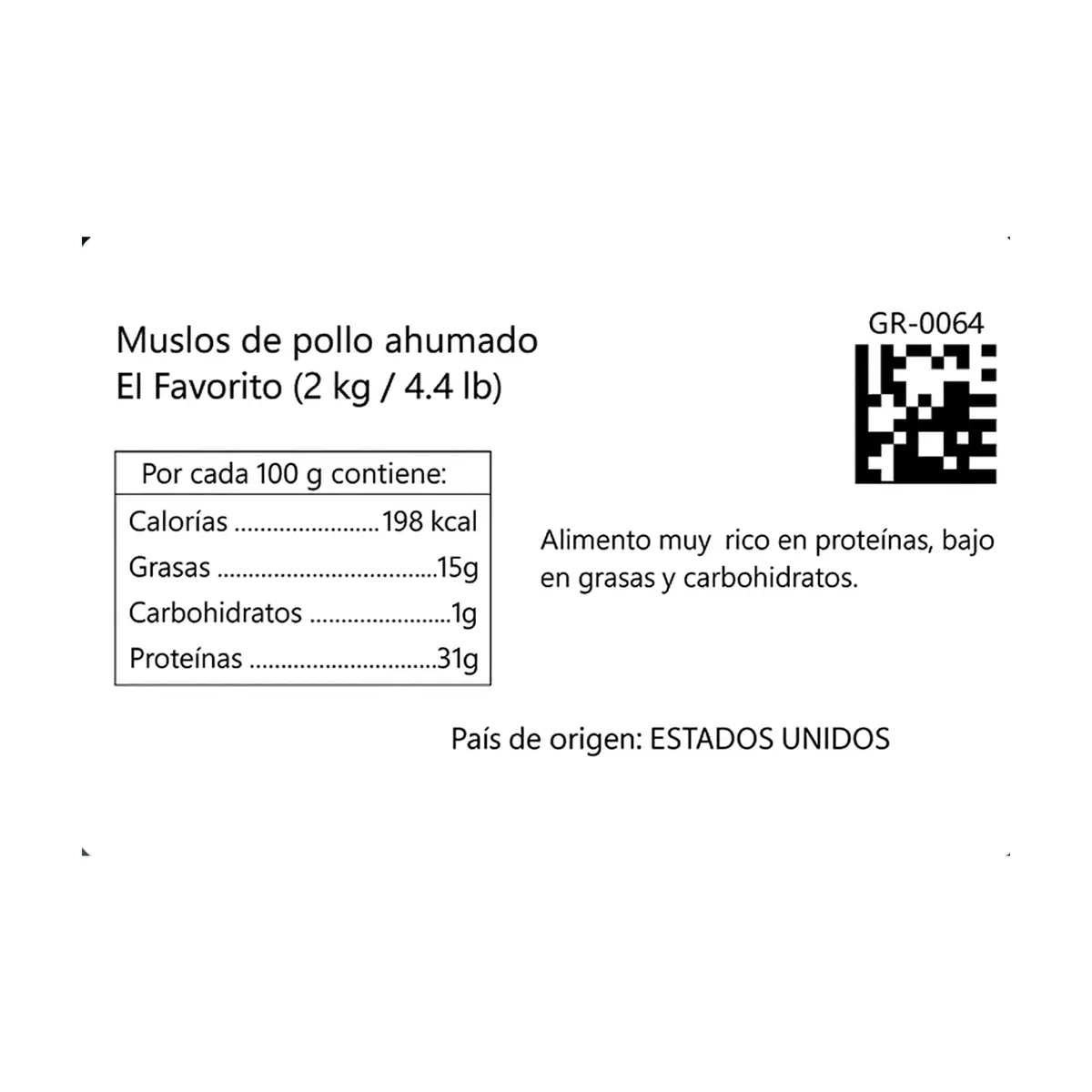 Muslos de pollo ahumado El Favorito (2 kg / 4.4 lb) - Thumbnail 2