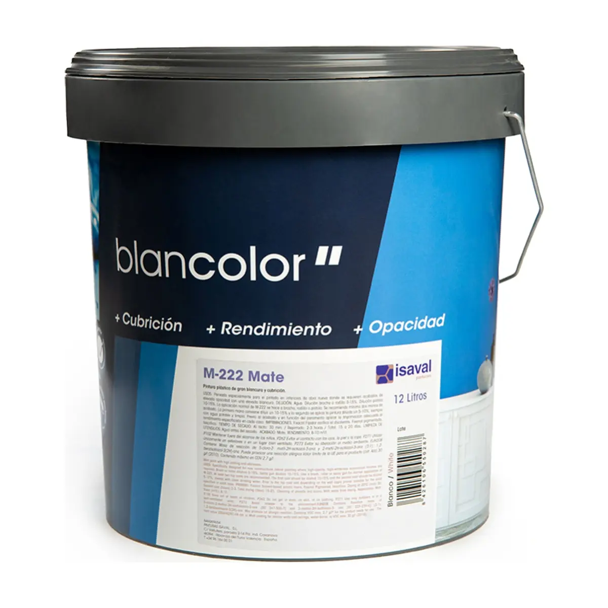 Pintura plástica interior color blanco M - 222 Isaval - Blancolor (12 L) - Thumbnail 3