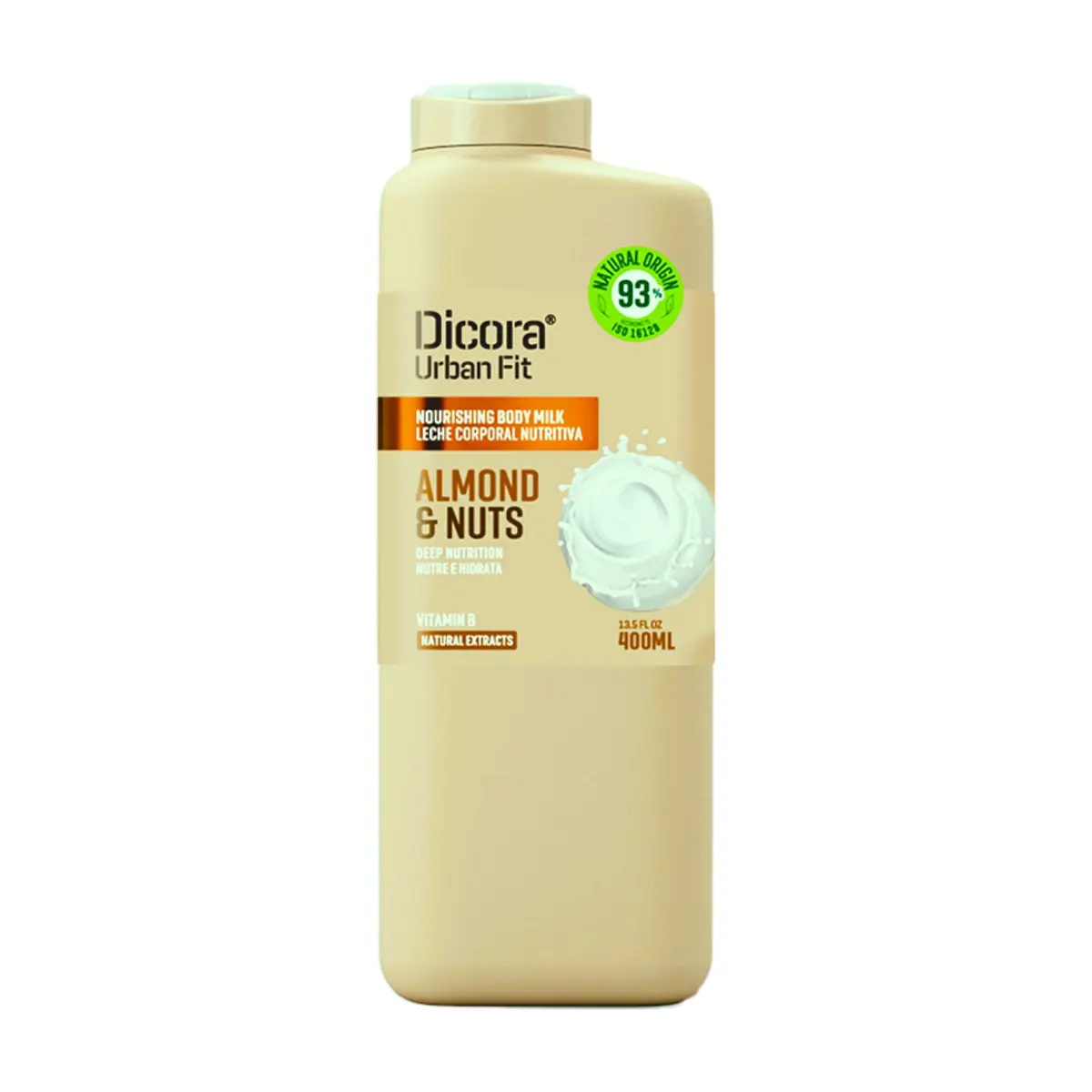 Crema corporal nutritiva de Leche de almendras y nueces Dicora Urban Fit (400 ml / 15.53 fl oz)
