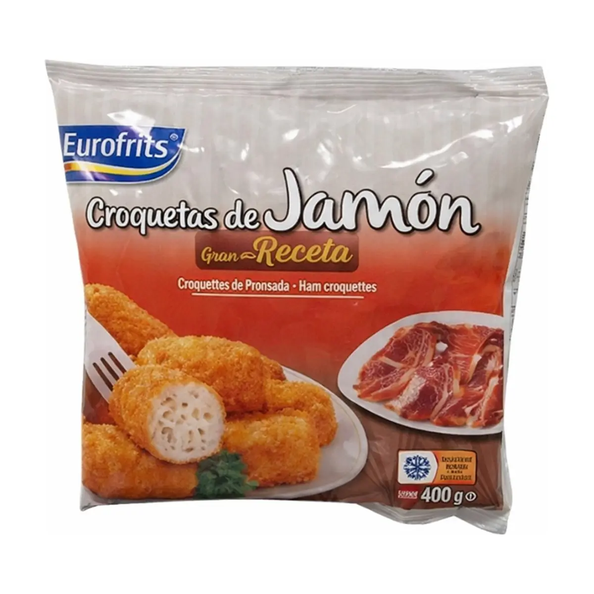 Croquetas de jamón congeladas Eurofrits (400g / 0.88 lb)