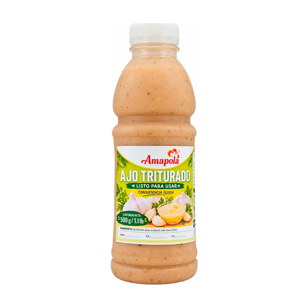 Ajo triturado de consistencia fluida Amapola (500 g / 1.1 lb) - Imagen 1