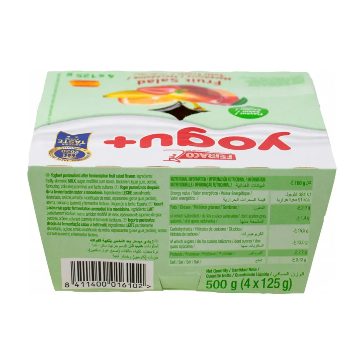 Yogurt sabor macedonia Yogu+ Feiraco (4 x 125 g / 4.41 oz) - Miniatura 7