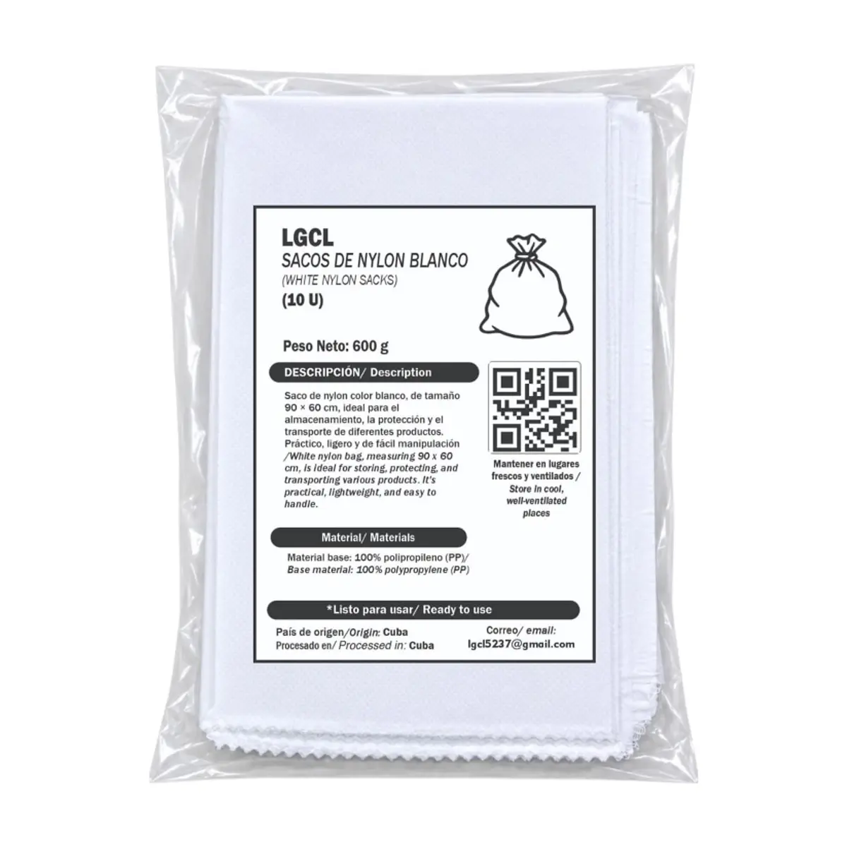 Sacos de nylon blanco LGCL (10 U) - Miniatura 3