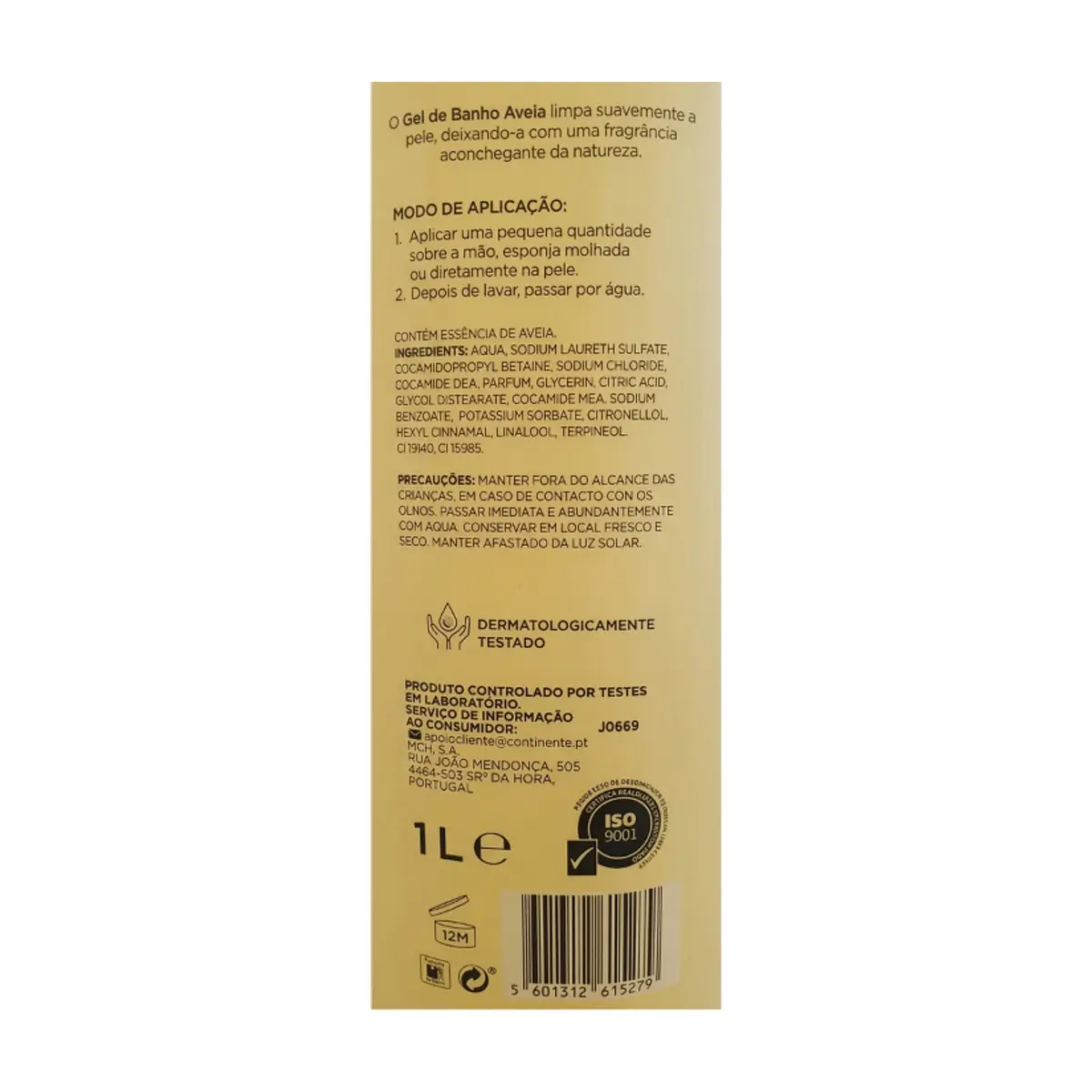 Gel de ducha de avena MyLabel (1 L / 33.81 floz) - Thumbnail 3