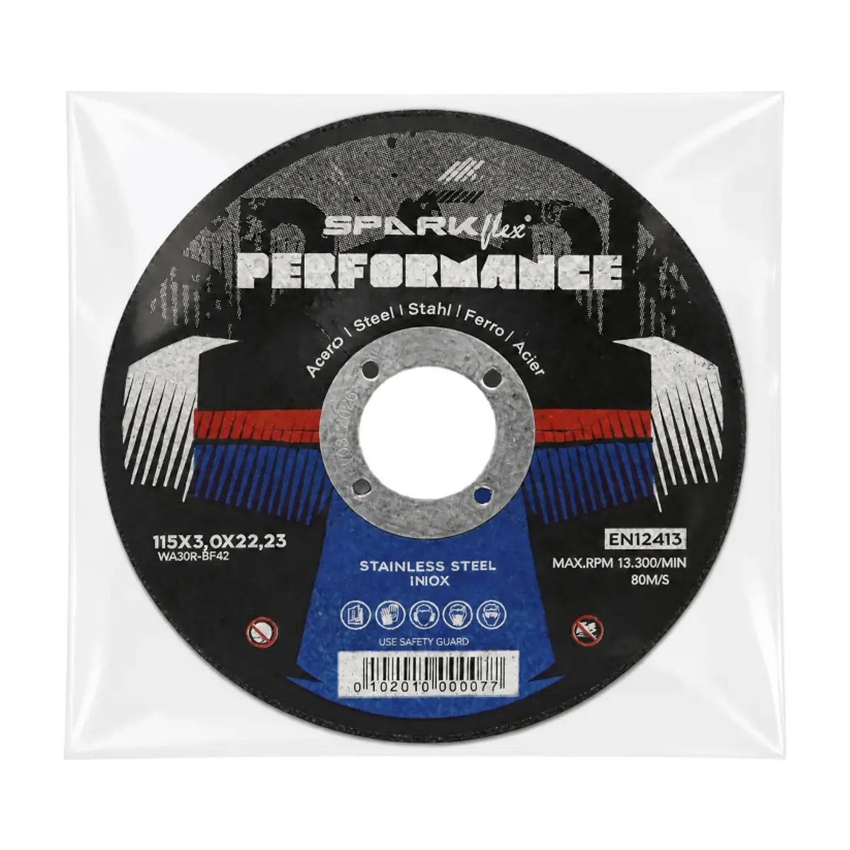 Disco de corte de acero 115 x 3 x 22.23 mm 80 m/s Sparkflex Performance - Miniatura 3