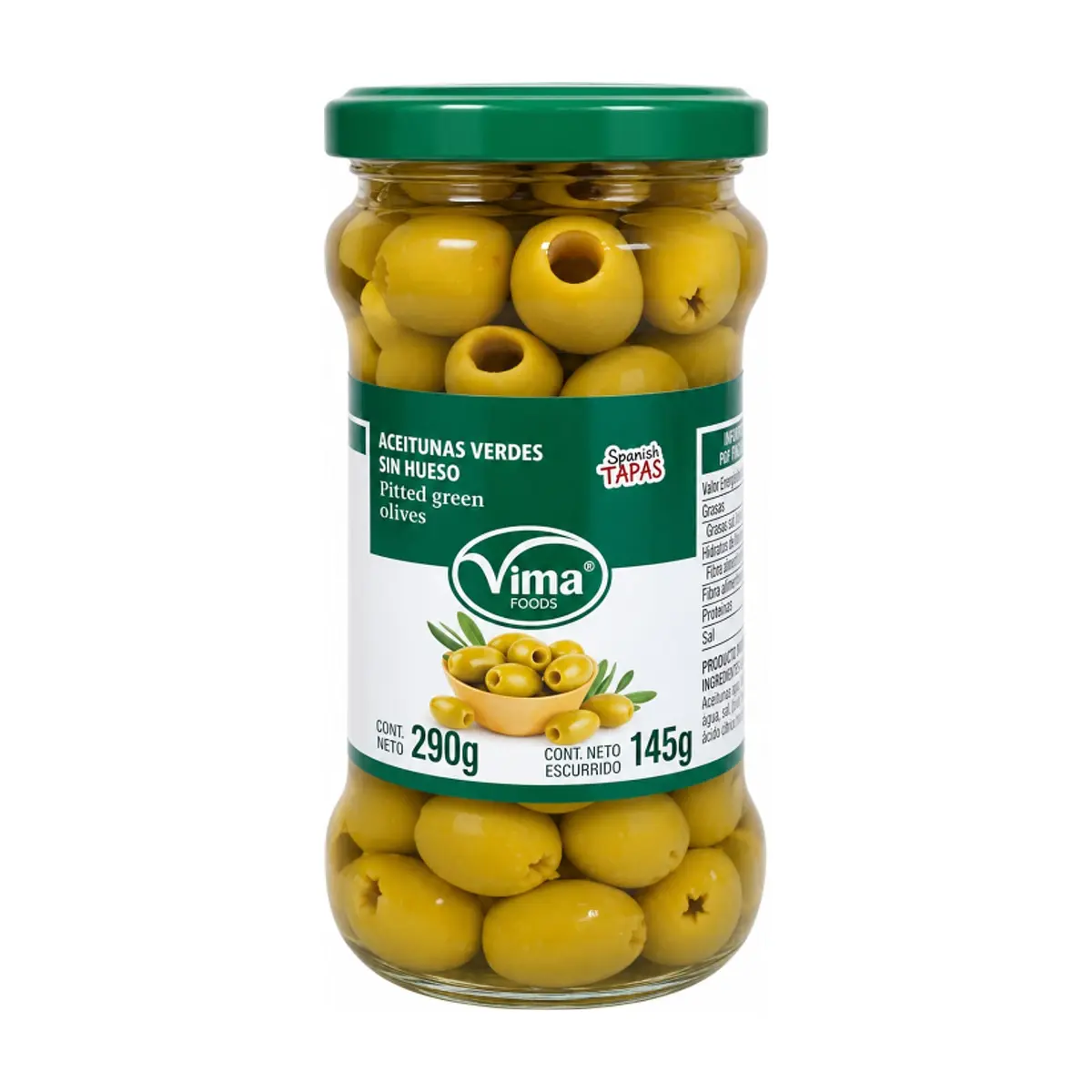 Aceitunas verdes sin hueso Vima Foods (290 g / 10.22 oz)