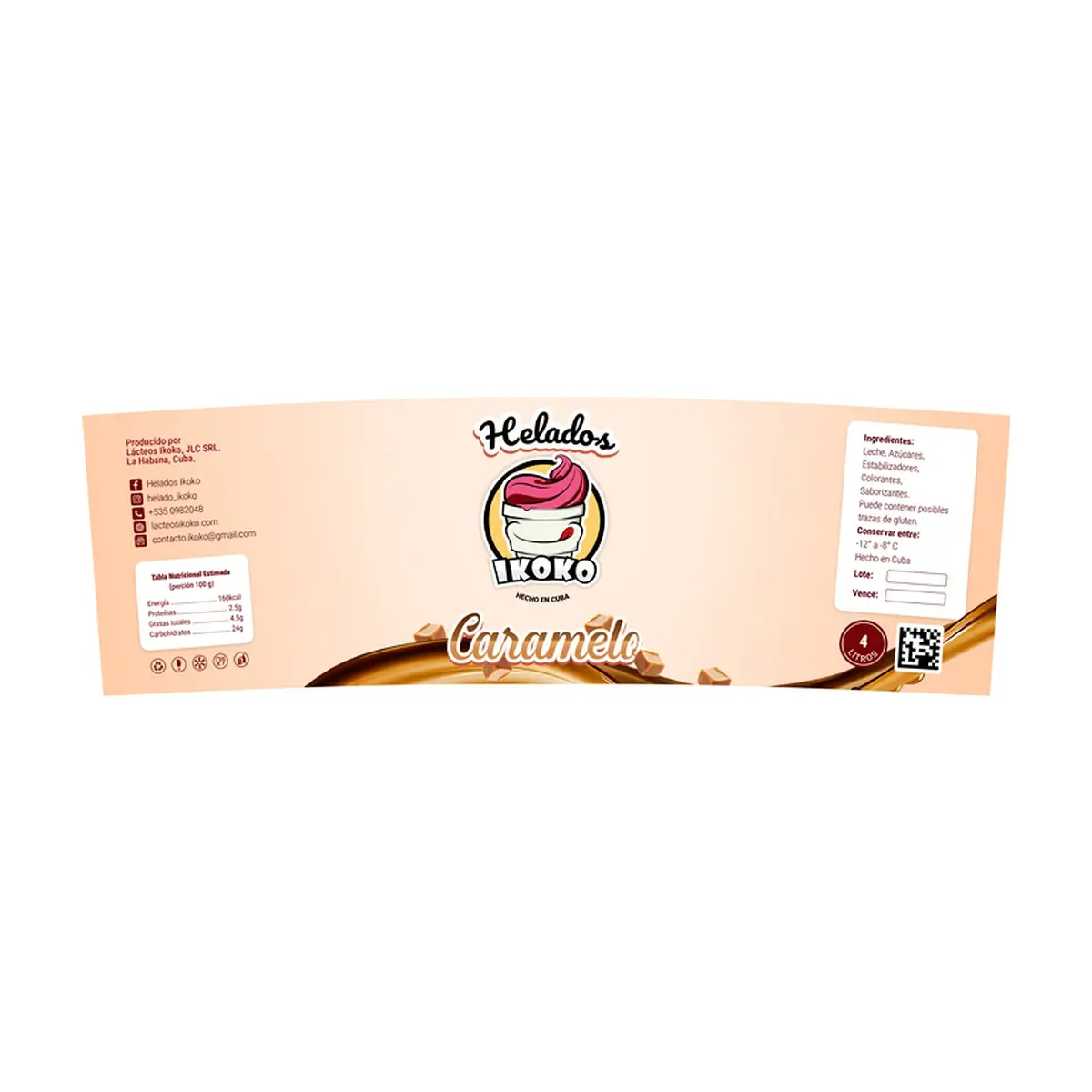 Helado sabor caramelo IKOKO (4 L) - Thumbnail 2