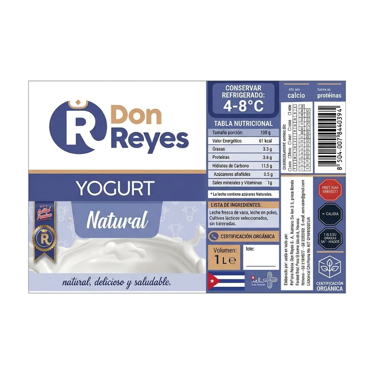 Yogurt natural Don Reyes (1 L) - Miniatura 3