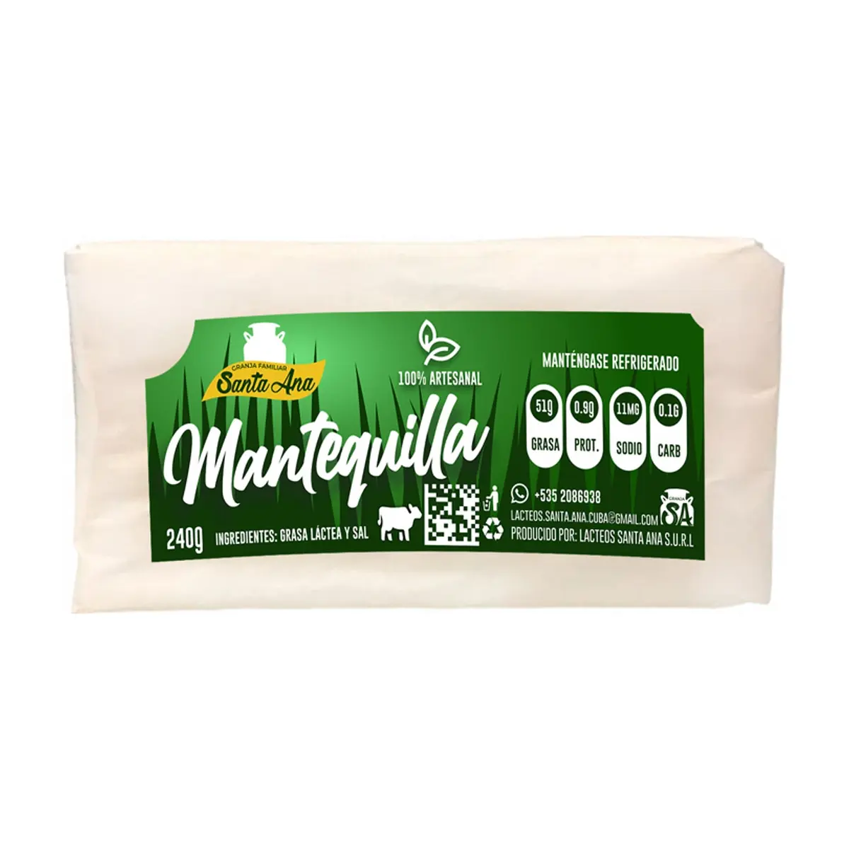 Mantequilla con sal Santa Ana (240 g / 8.46 oz)
