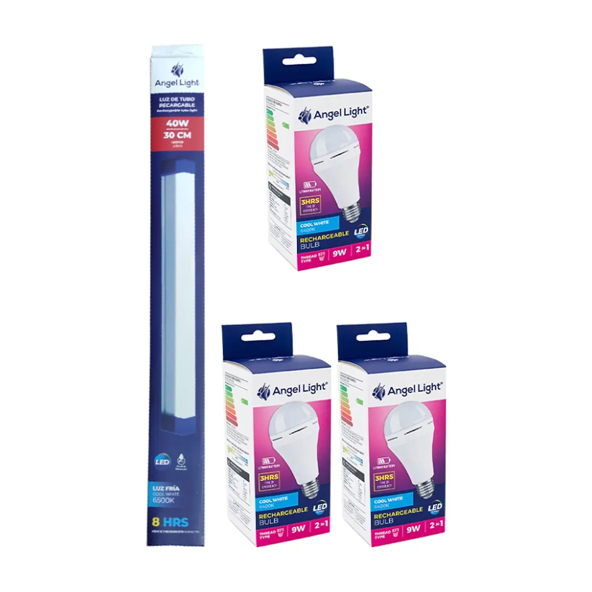 Lámpara y bombillo recargable Angell Light (4 U)