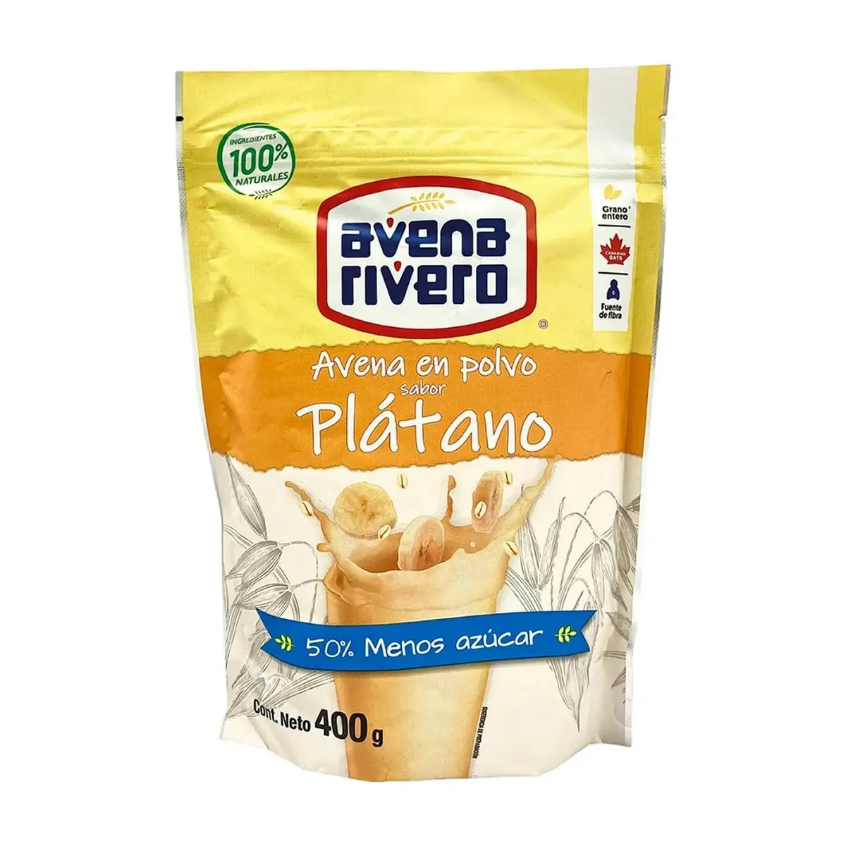 Avena en polvo sabor plátano Avena Rivero (400 g / 14.11 oz) - Thumbnail 4