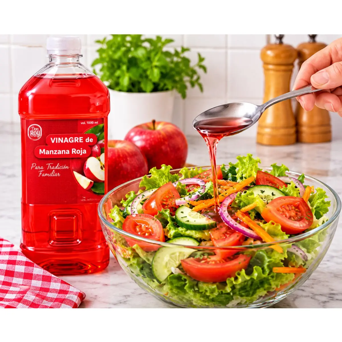 Vinagre de manzana roja Don Roy (1 L) - Miniatura 3