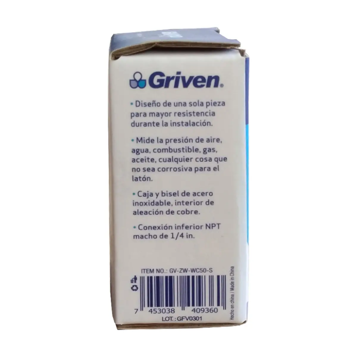 Manómetro de presión Griven GV-ZW-WC50-S - Thumbnail 3