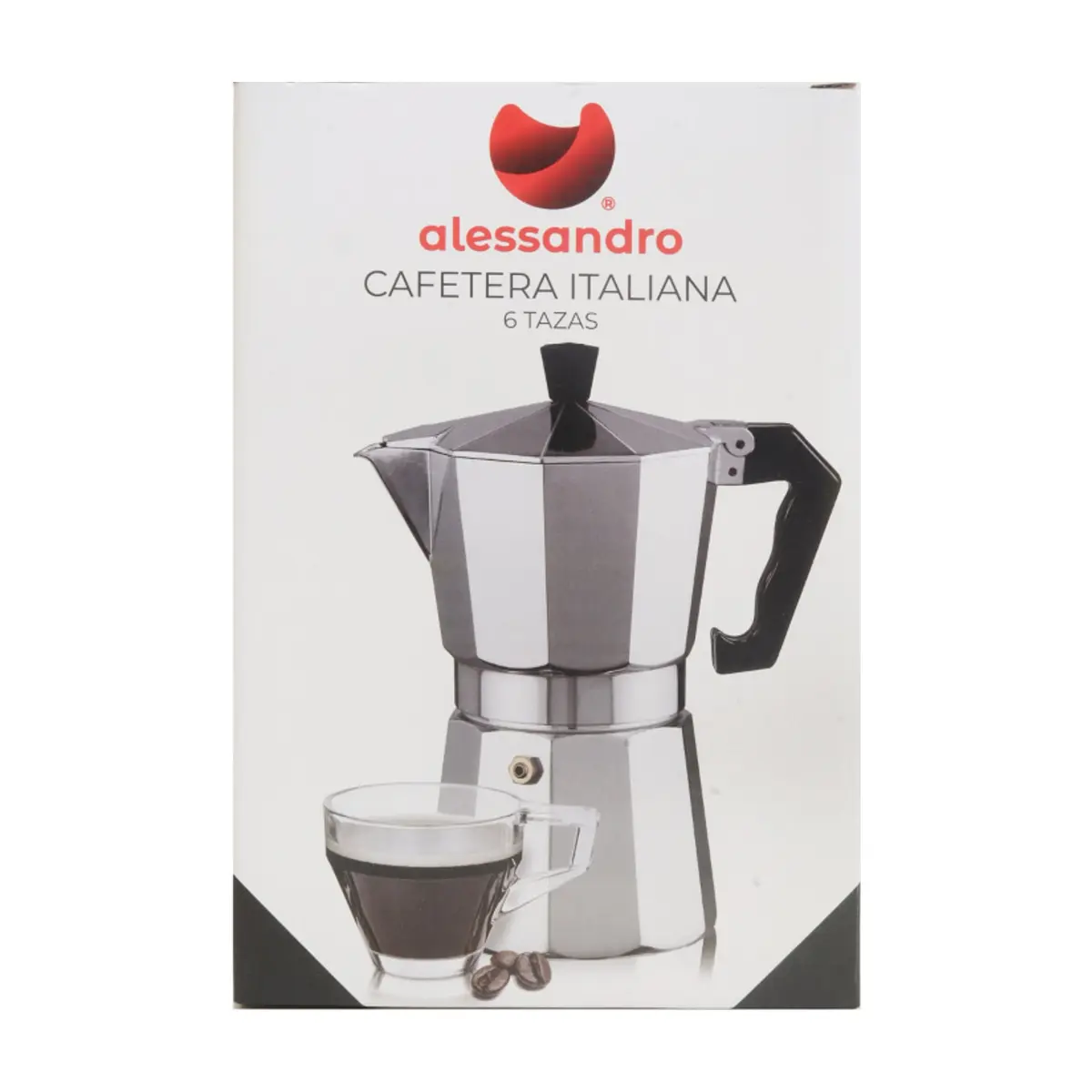 Cafetera italiana de aluminio de 6 tazas Alessandro - Thumbnail 2