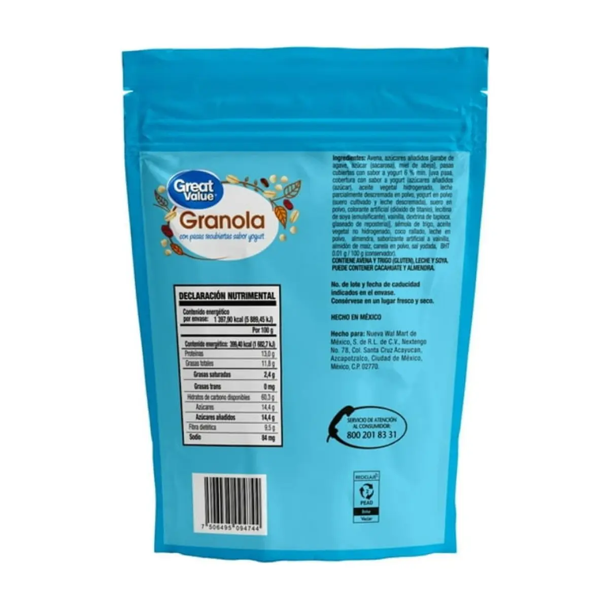 Granola con pasas y cobertura de yogurt Great Value (300 g / 1.58 oz) - Thumbnail 2