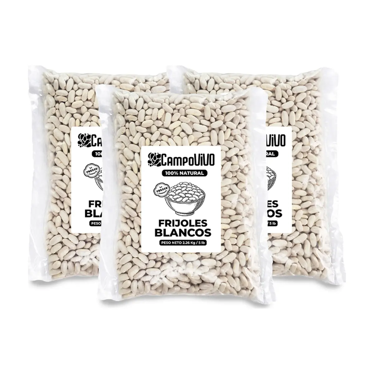 Frijoles blancos Campo Vivo (3 x 2.26 kg / 5 lb)