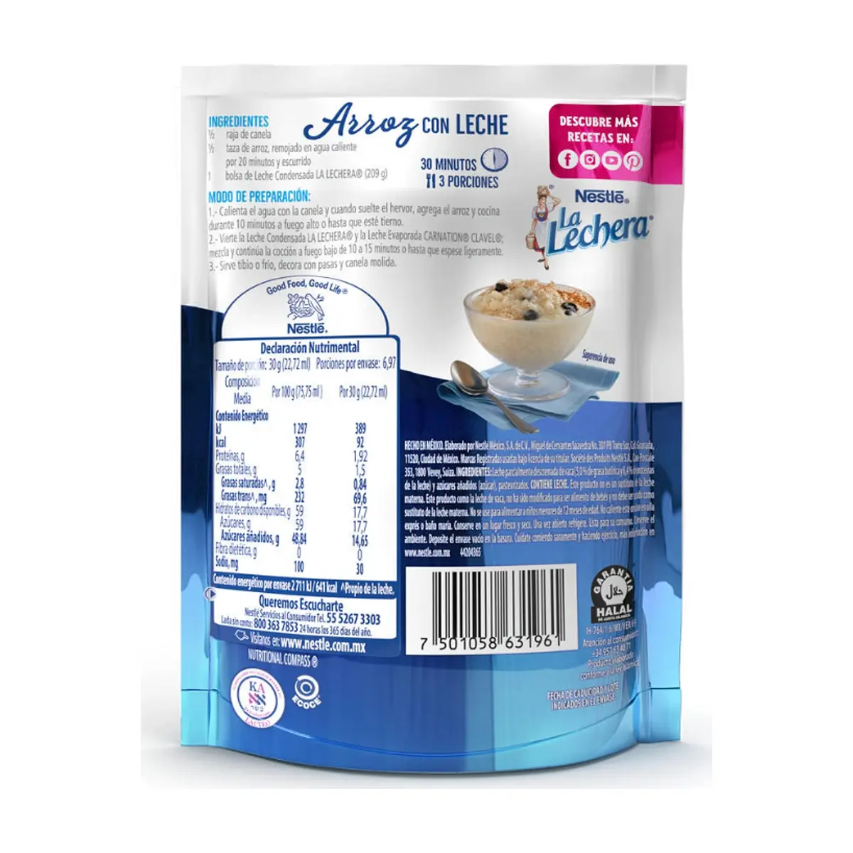 Leche parcialmente descremada condensada azucarada pasteurizada Nestlé (209 g / 7.38 oz) - Thumbnail 2