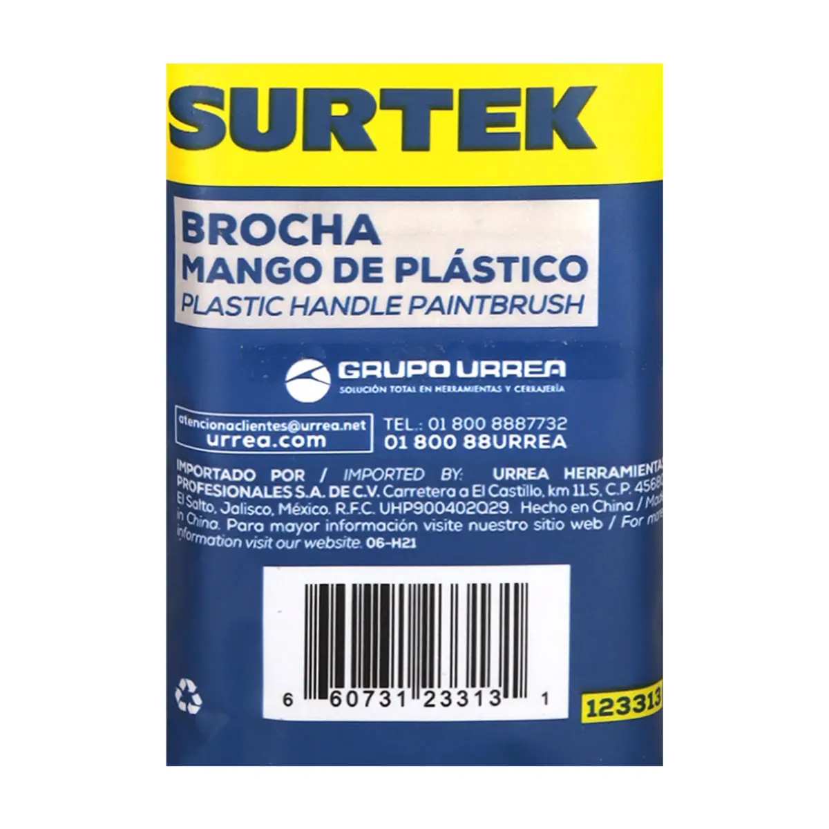 Brocha mango de plástico 2'' Surtek 123313 - Thumbnail 3