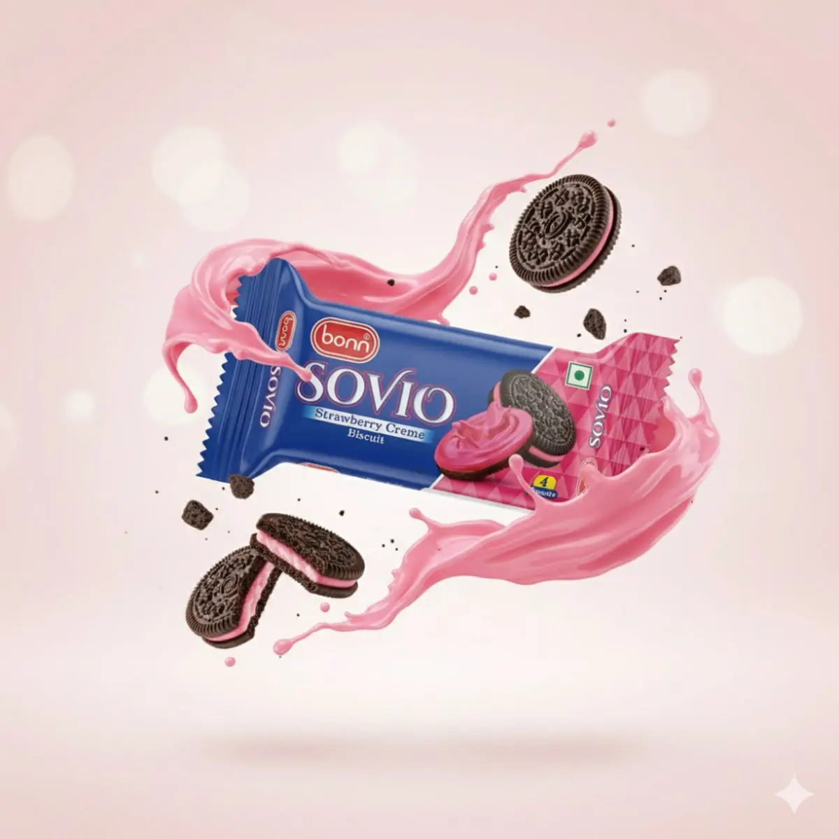 Galletas Sovio con crema de fresa Bonn (30 g / 1.06 oz) - Thumbnail 4