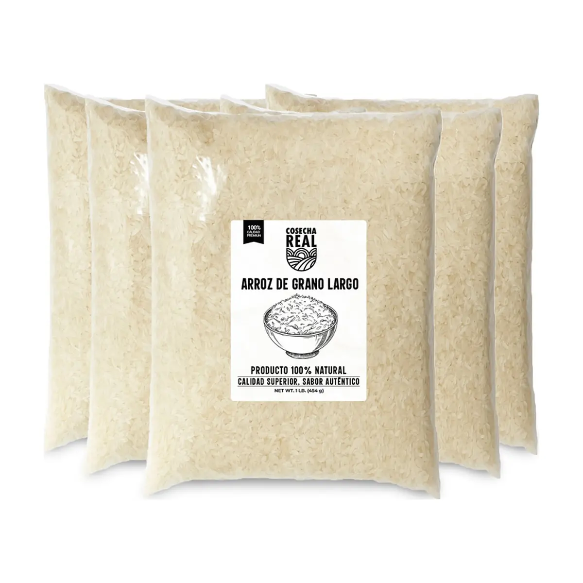 Arroz de grano largo Cosecha Real (5 x 454 g / 1 lb)