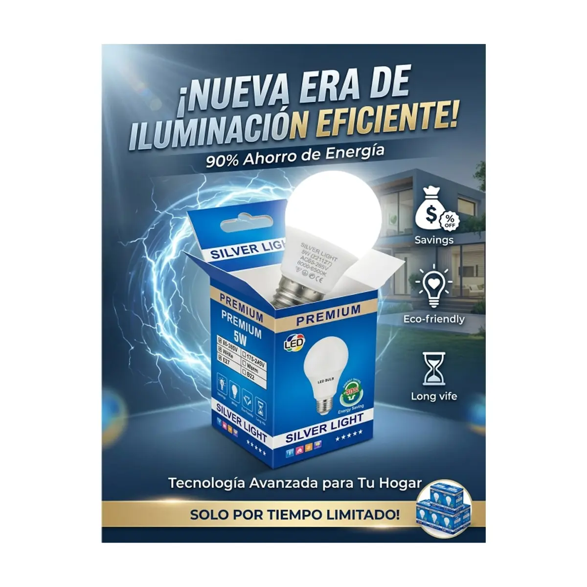 Bombilla LED Premium 5W Silver Light - Thumbnail 5