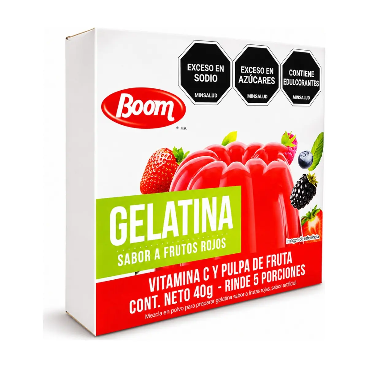 Gelatina sabor a frutos rojos Boom (40 g / 1.4 oz)