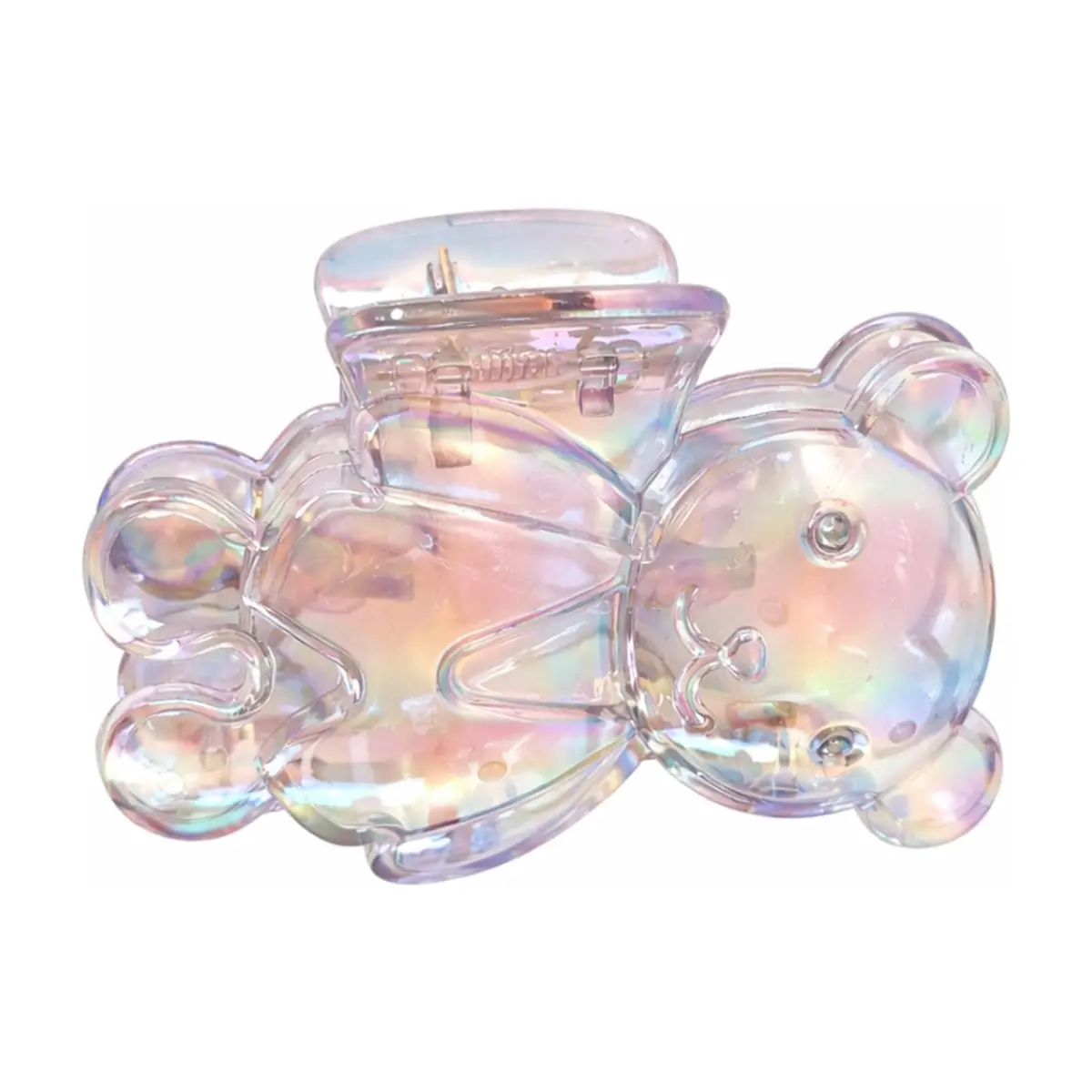 Gancho con figura de oso transparente con acabado tornasolado para el cabello Tiara - Thumbnail 5