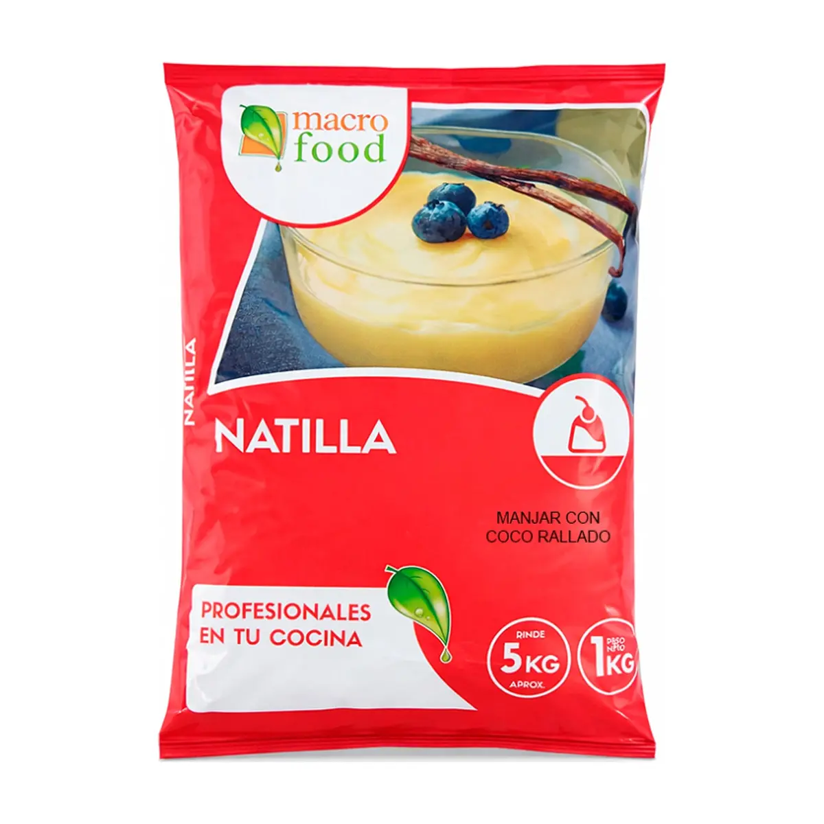 Natilla de manjar con coco rallado Macro Food (1 kg / 2.2 lb) - Imagen 1