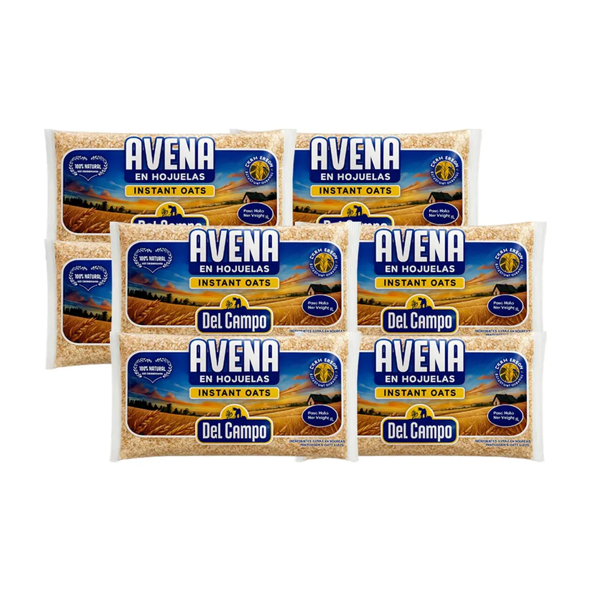 Avena en hojuelas Del Campo (8 x 454 g / 1 lb)