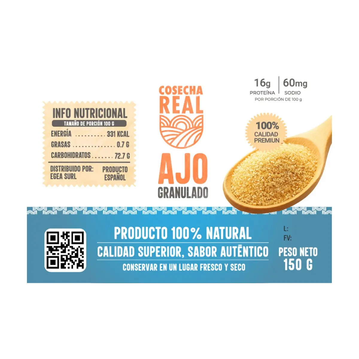 Ajo granulado Cosecha Real (150 g / 5.29 oz) - Thumbnail 3