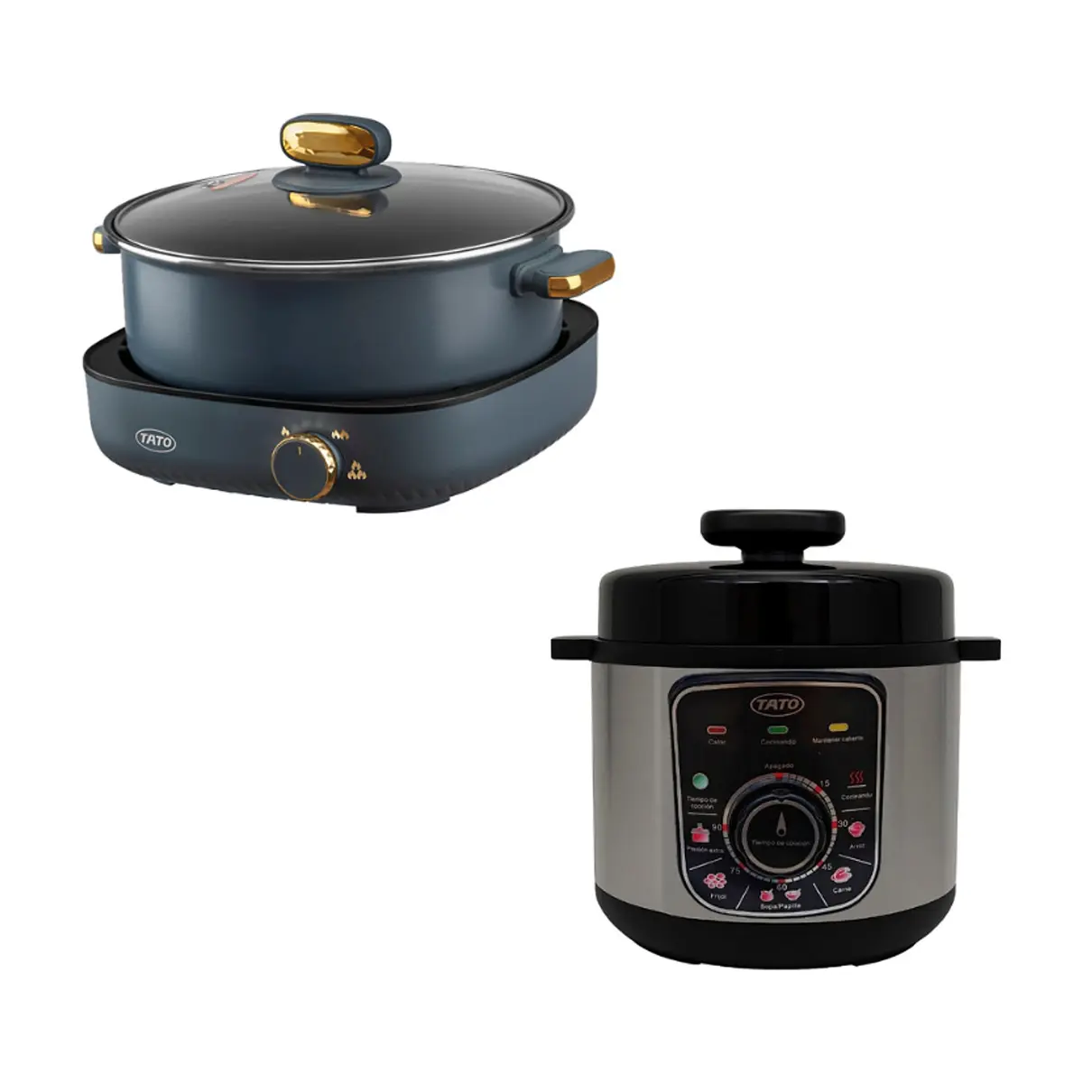 Olla reina a presión eléctrica de 5 L Tato VRC-50 + Olla eléctrica multiuso 4 L TATO TMC4L